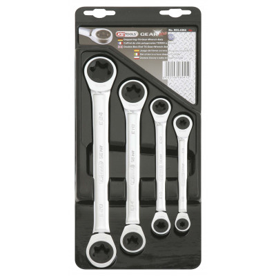 Jeu de clés polygonales à cliquet GEARplus TORX - 4 pièces - KSTools | 503.4364