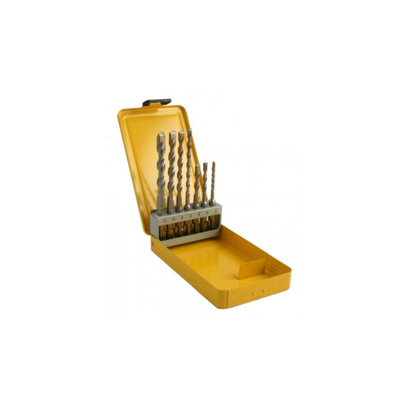 Coffret plastique de 7 forets SDS-Plus EXTREME de 5 - 6x2 - 8x2 - 10 - 12 mm - Dewalt | DT9701