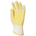 Gants en coton tricoté avec picots jaunes 1 face - Eurotechnique