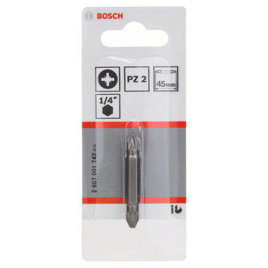 Bosch Accessories Embout Tournevis Double PZ2/PZ2 45 Mm - Qualité Pro Pour Visseuse, Fiable Et Précis