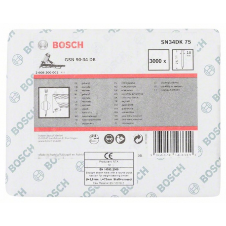 Clou en bande tête D SN34DK 75 Accessoire Bosch pro outillage 2608200002
