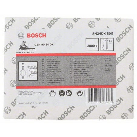 Clou en bande tête D SN34DK 50G Accessoire Bosch pro outillage 2608200005
