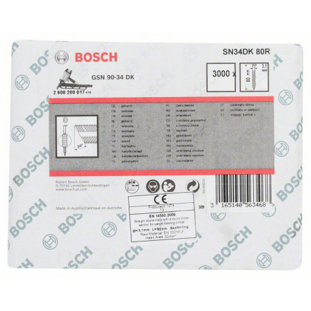 Clou en bande tête D SN34DK 80R Accessoire Bosch pro outillage 2608200017