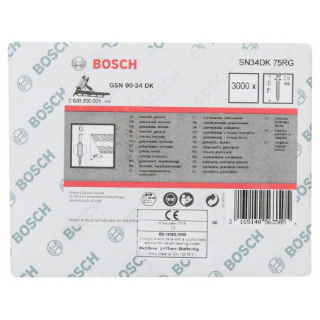 Clou en bande tête D SN34DK 75RG Accessoire Bosch pro outillage 2608200021