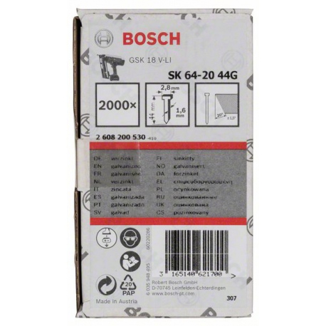 Pointe à tête fraisée SK64 20G Accessoire Bosch pro outillage 2608200530