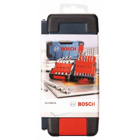 Forets à métaux rectifiés Toughbox HSS-G, DIN 338, 135°, set de 18 pièces Accessoire Bosch pro outillage 2607019578