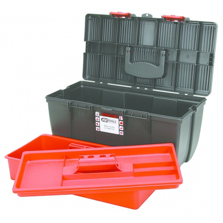 Boîte à outils de technicien en plastique, L500 X P268 X H230 avec plateau  de rangement - KS Tools
