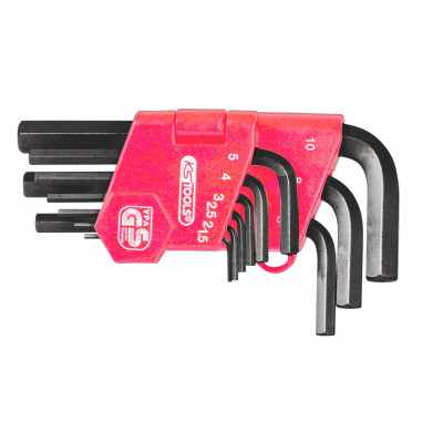 Jeu de 9 clés mâles courtes brunies, 6 x 6 pans - KS Tools | 151.3211