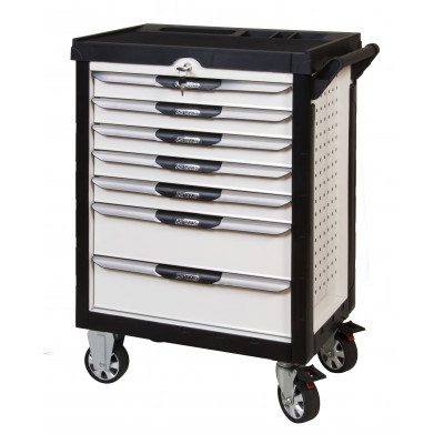 Servante PEARLline blanche 7 tiroirs équipée de 173 outils - KS Tools | 803.7173