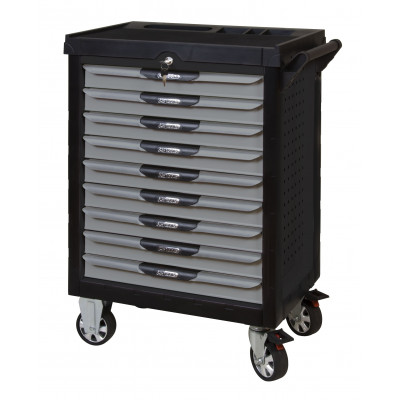 Servante PEARLline grise et noire 9 tiroirs équipée de 455 outils - KS Tools | 816.9452