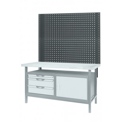 Plateau mural perforé pour fixation de crochets et accessoires, L. 1m50 - KS Tools | 865.0141