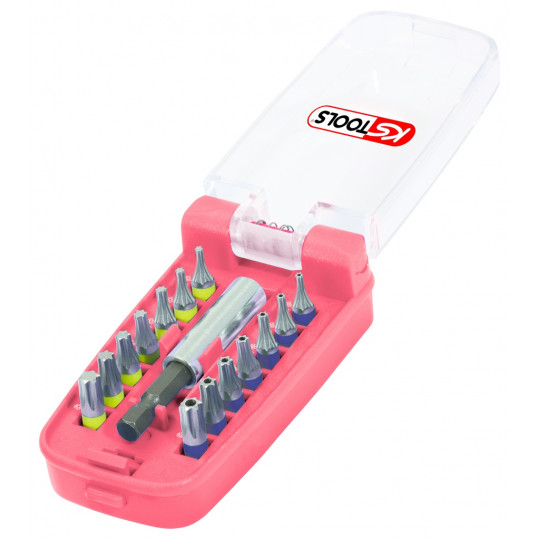 KS Tools Jeu De 32 Embouts De Vissage 1/4" Code Couleur - Avec Porte-Embouts Magnétique à Verrouillage Rapide - Pour Visseuse Et Usage Manuel