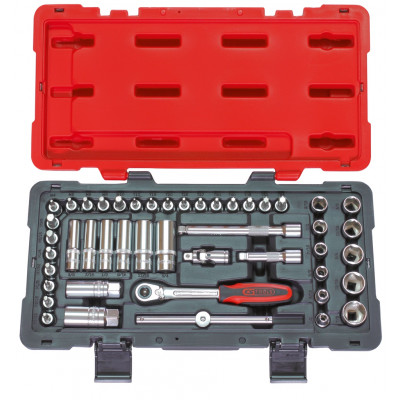 Coffret de douilles et accessoires ULTIMATE en pouces 3/8", 46 pièces - KS Tools | 922.0646