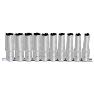 Jeu de 10 douilles tournevis ULTIMATE 6 pans sur rail 1/4", 4-13 mm" - KS Tools | 922.1458