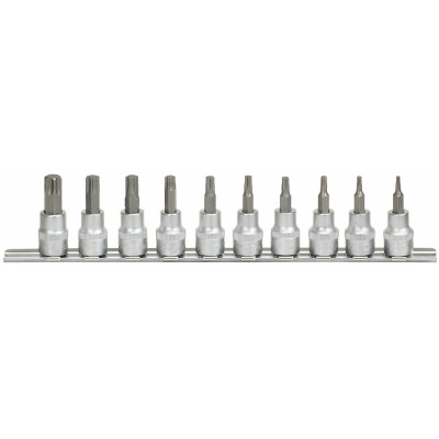 Rail de 10 douilles tournevis ULTIMATE TORX 3/8", T10 à T55" - KS Tools | 922.3939