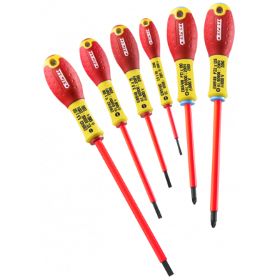 E160911 Expert Jeu de 6 tournevis fente-Pozidriv® isolés 1000 Volts