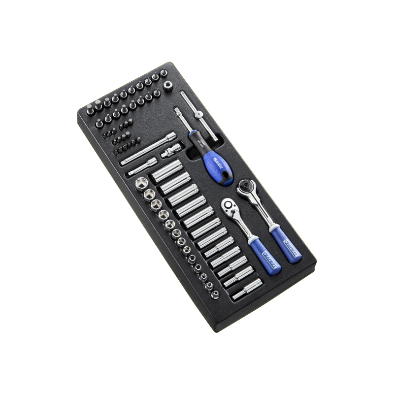 E030715 Expert Module de douilles et accessoires 1/4" métriques - 67 pièces
