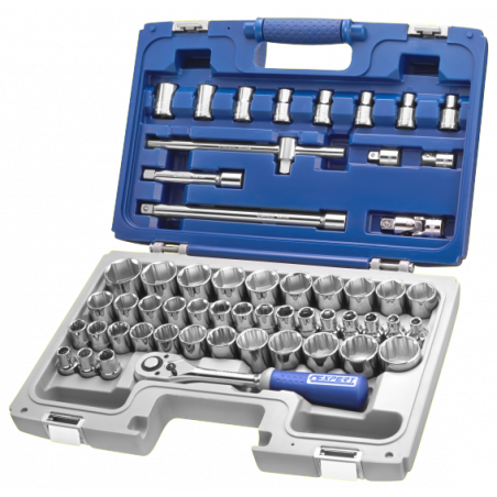 E032909 Expert Coffret de douilles et accessoires 1/2" mixte - 55 pièces