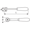 E032709 Expert Cliquet parcmètre à verrouillage 1/2" manche métal