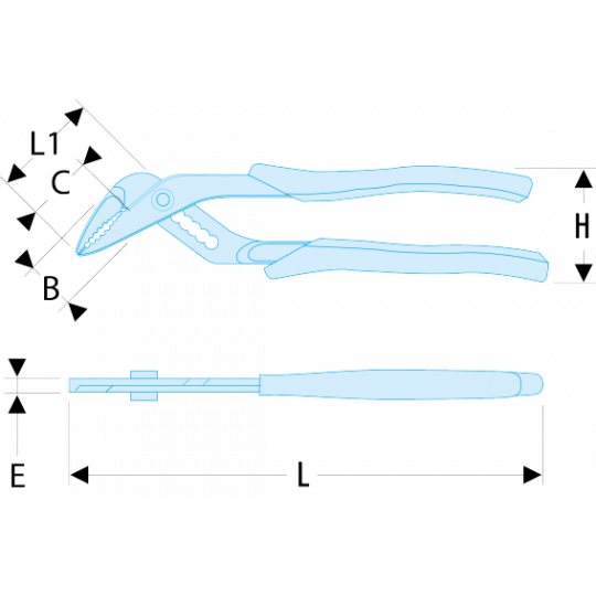 Pince Multiprise Facom 181A.25CPEF Fluorescente - 250 Mm