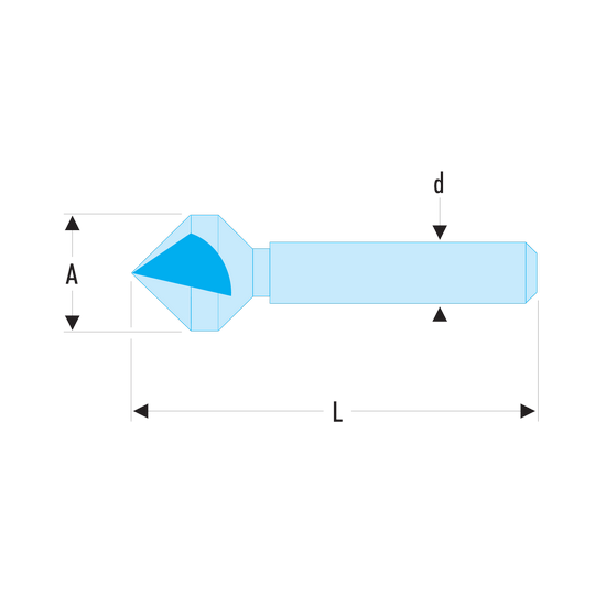 FACOM Senkfräser 10,4 Mm – 3-fach Geschliffen, HSS, Für Senkkopfschrauben, Länge 50 Mm