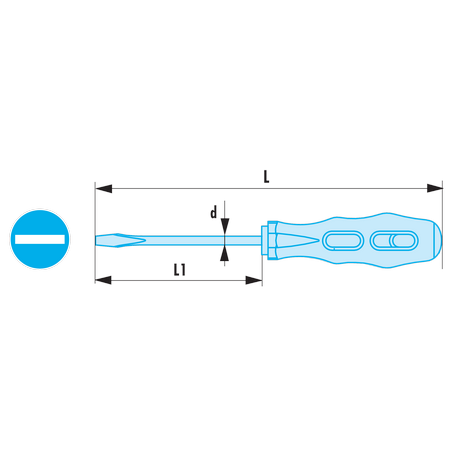 AN4X75SR Facom AN.SR - Tournevis pour vis à fente ADF