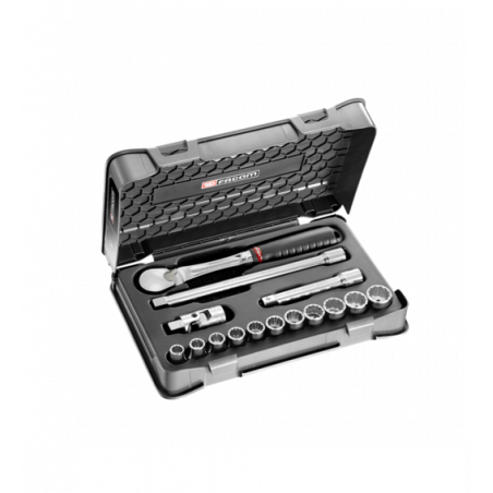 SL.161-1P12U Facom Coffret douilles 1/2" 12 pans en pouces - 15 pièces - SL.161-1P12U