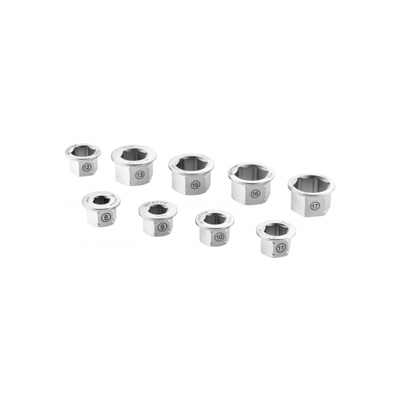 464.MKIT Facom Jeu de 9 bagues réductrices pour clé polygonale à cliquet 464.M14X19