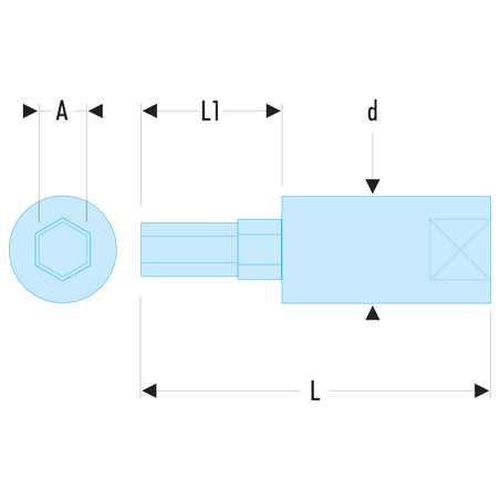 RT.4 Facom RT - Douilles tournevis 1/4" pour vis 6 pans métriques