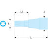 SX.40LA Facom SX.LA - Douilles tournevis 1/2" embout long pour vis Torx®