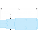 EH.104TF Facom EH.1TF - Embouts standards série 1 pour vis 6 pans creux métriques - FLUO