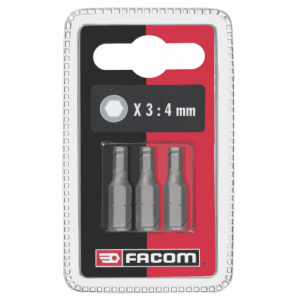 EH104.J3 Facom EH10 - Jeux de 3 embouts standards série 1 pour vis 6 pans creux métriques