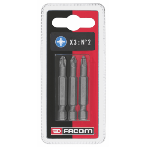 ED633T.J3 Facom ED63T - Jeux de 3 embouts High Perf' titane série 6 pour vis cruciformes Pozidriv®