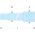 RALLONGE ANGULAIRE 1/2 LG 75 MM FACOM