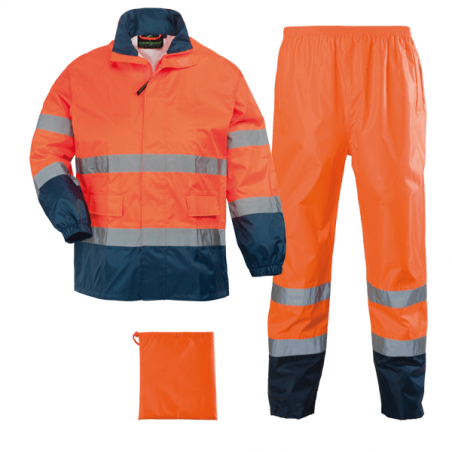 Ensemble de pluie HI WAY Breathane Hi-Viz - orange / marine - Coverguard | 7HWRO
