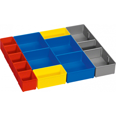 1600A001S5 Boîtes de stockage de petites pièces Bosch Set de casiers InSet-Box pour i-BOXX 53, 12 pièces Professional outils