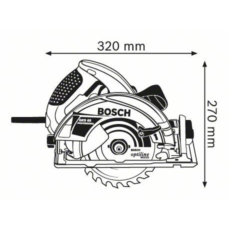 0601667000 Scie circulaire Bosch GKS 65 Professional outils Bosch Bleu