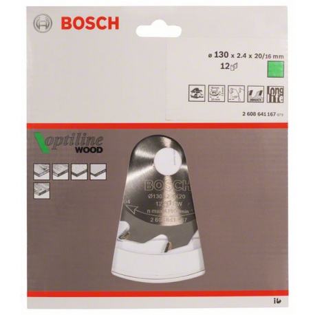 2608641167 Lame de scie circulaire Optiline Wood Accessoire Bosch pro outils