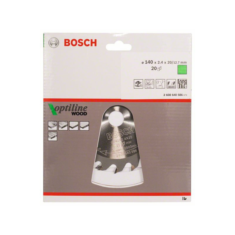 2608640586 Lame de scie circulaire Optiline Wood Accessoire Bosch pro outils