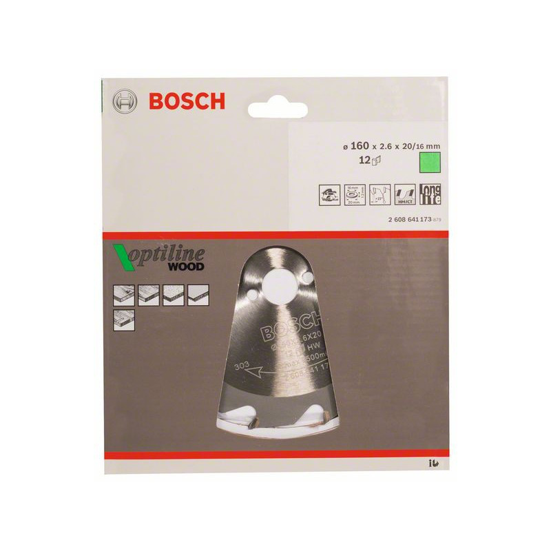 2608641173 Lame de scie circulaire Optiline Wood Accessoire Bosch pro outils