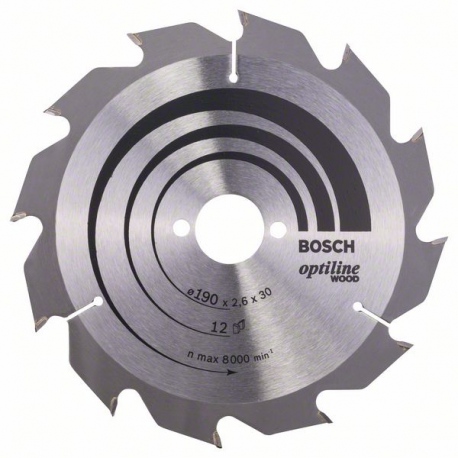 2608641187 Lame de scie circulaire Optiline Wood Accessoire Bosch pro outils