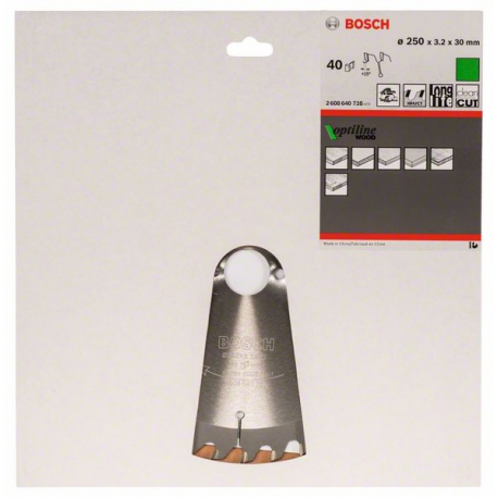 2608640728 Lame de scie circulaire Optiline Wood Accessoire Bosch pro outils