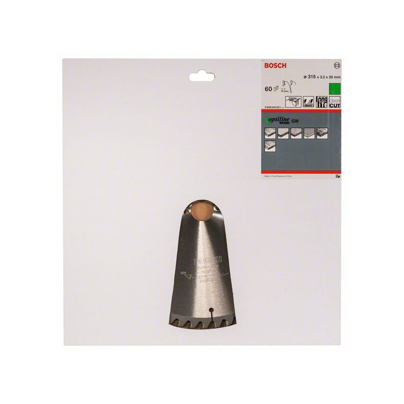 2608640651 Lame de scie circulaire Optiline Wood Accessoire Bosch pro outils