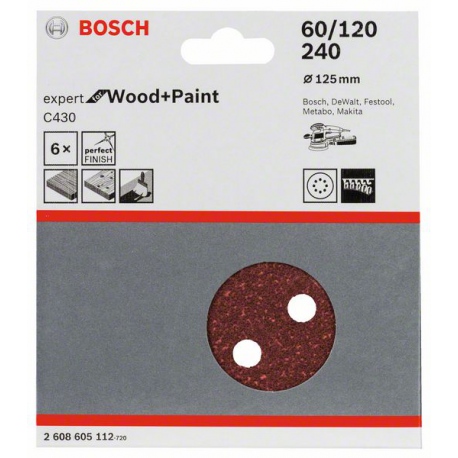 2608605112 Feuille abrasive C430, pack de 6 Accessoire Bosch pro outils