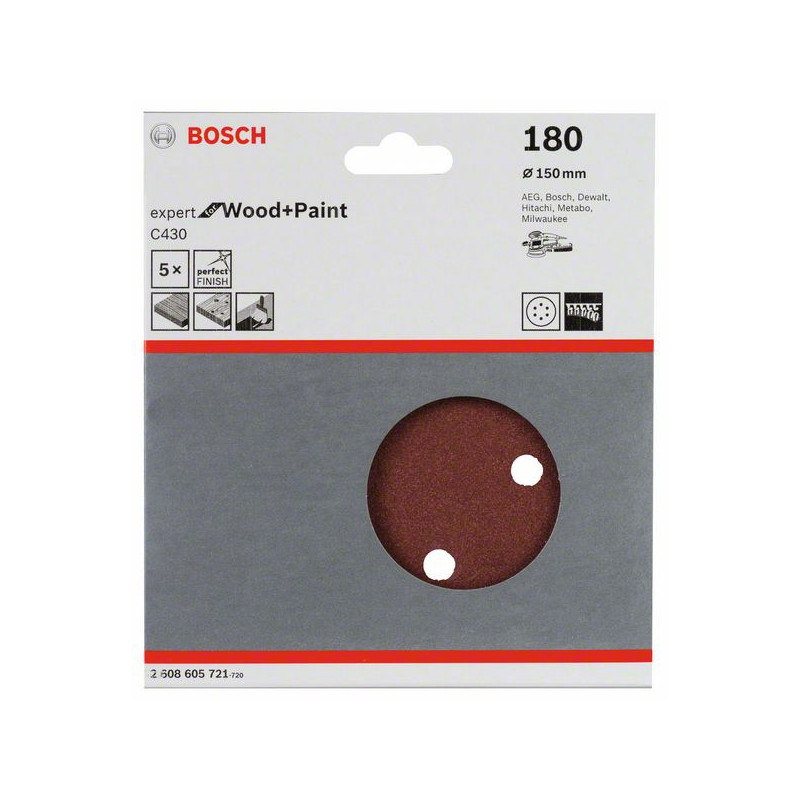 2608605721 Feuille abrasive C430, pack de 5 Accessoire Bosch pro outils