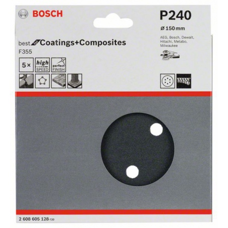2608605128 Disque abrasif F355, pack de 5 Accessoire Bosch pro outils