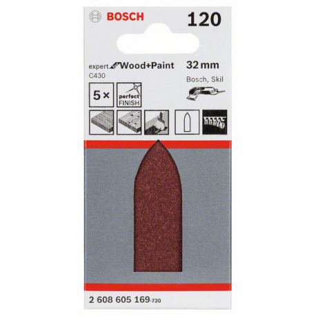 2608605169 Feuille abrasive C430, pack de 5 Accessoire Bosch pro outils