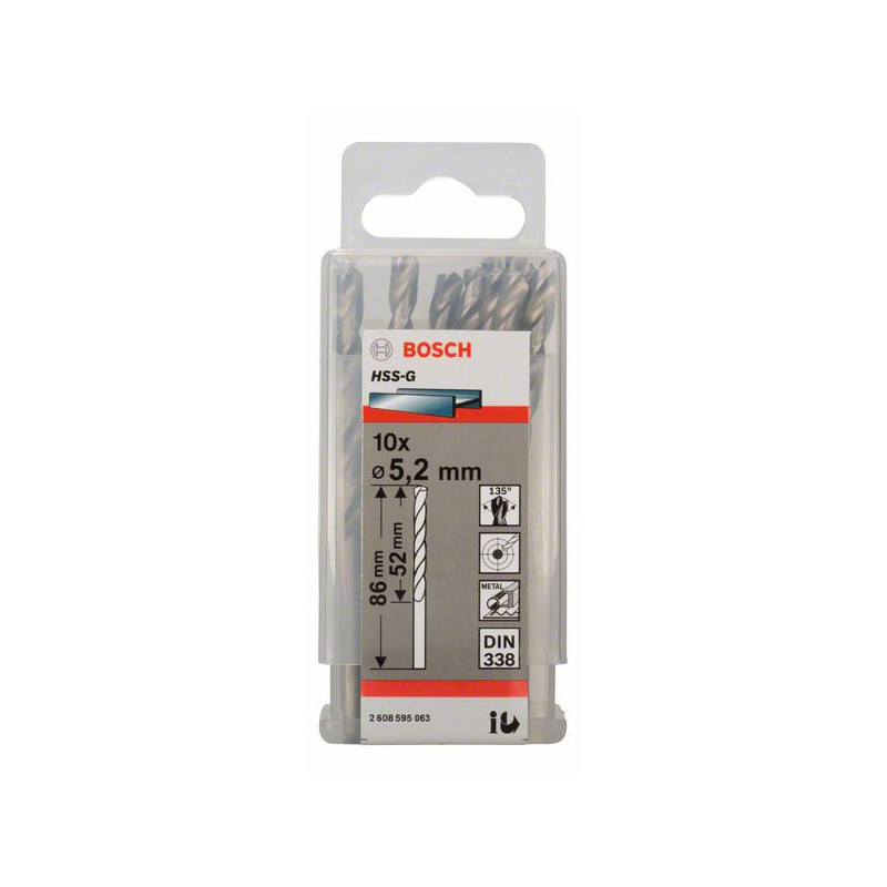 2608595063 Forets à métaux rectifiés HSS-G, DIN 338 Accessoire Bosch pro outils