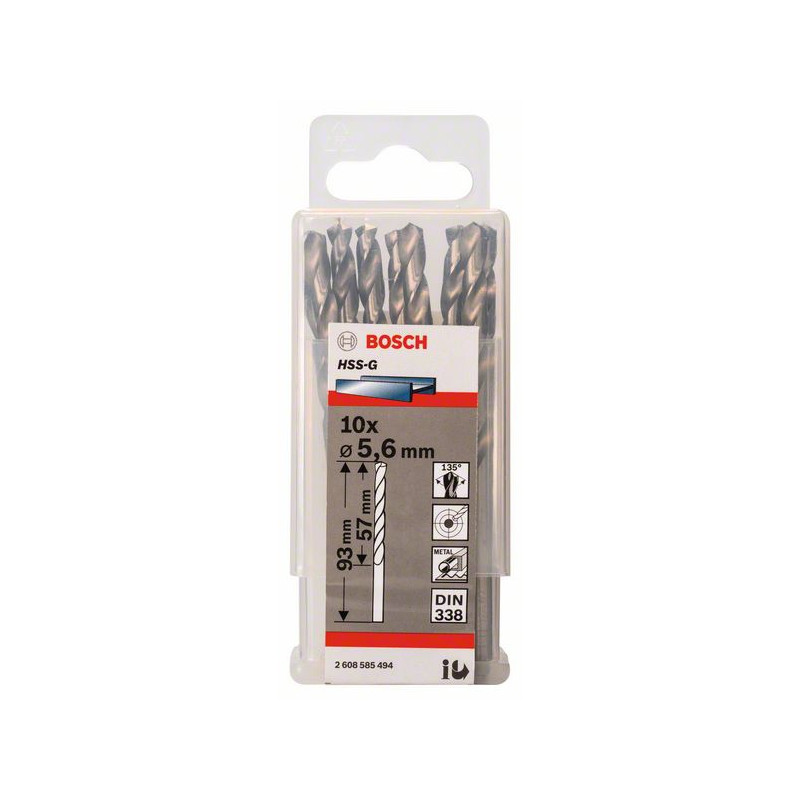 2608585494 Forets à métaux rectifiés HSS-G, DIN 338 Accessoire Bosch pro outils
