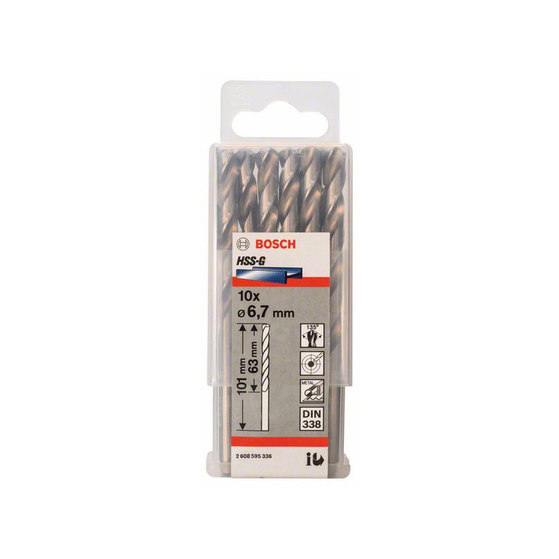2608595336 Forets à métaux rectifiés HSS-G, DIN 338 Accessoire Bosch pro outils